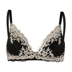 Wacoal Embrace Lace plunge Black Bra white lace 853291 New